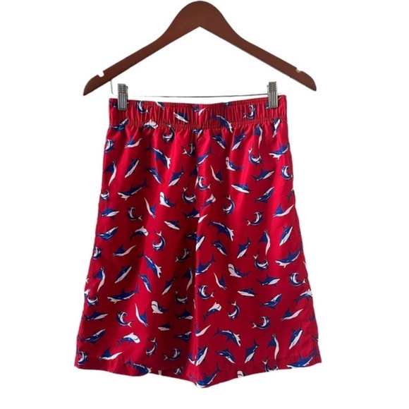 NEW OP Red Shark Print Swim Trunks Size XL - Picture 4 of 6
